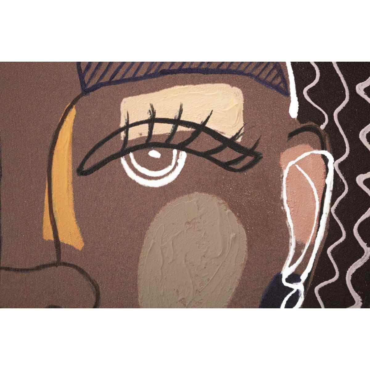 Quadro Dipinto Tela Tribal Mod.B cm.80x2,8x100