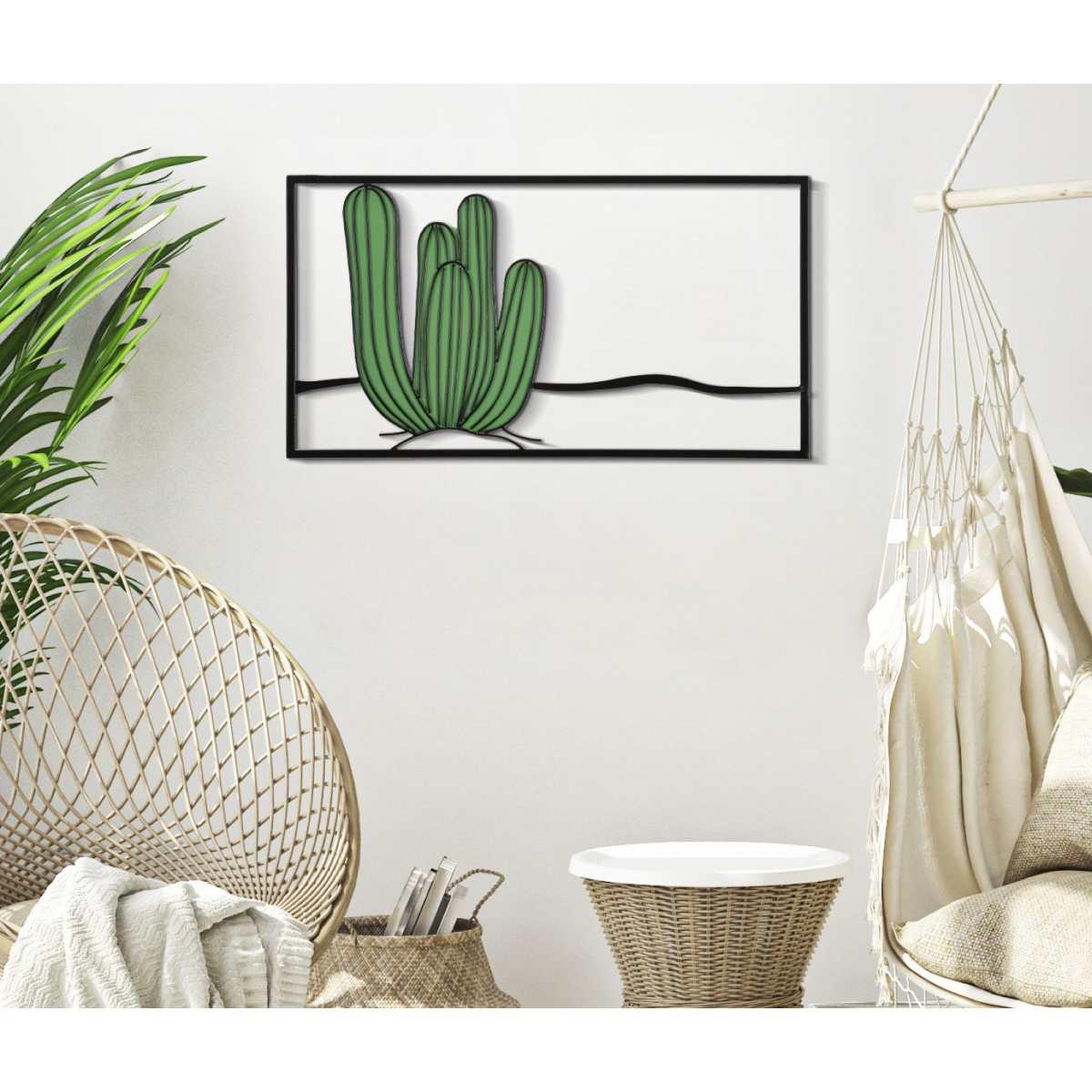 Quadro Pannello Da Muro Cactus cm.60x1,3x33