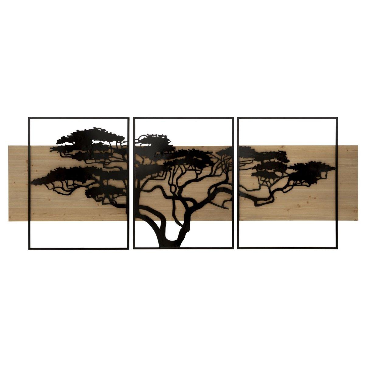 Quadro Pannello Da Muro Lagos Ferro E Wood Set 3Pz cm.204x2x80 72x2x80-60x2x80