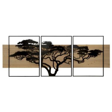 Quadro Pannello Da Muro Lagos Ferro E Wood Set 3Pz cm.204x2x80 72x2x80-60x2x80