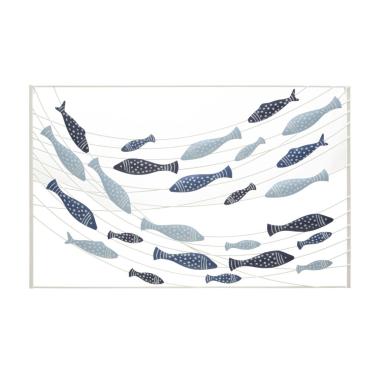 Quadro Pannello Da Muro Pesci cm.96,5x1,5x61