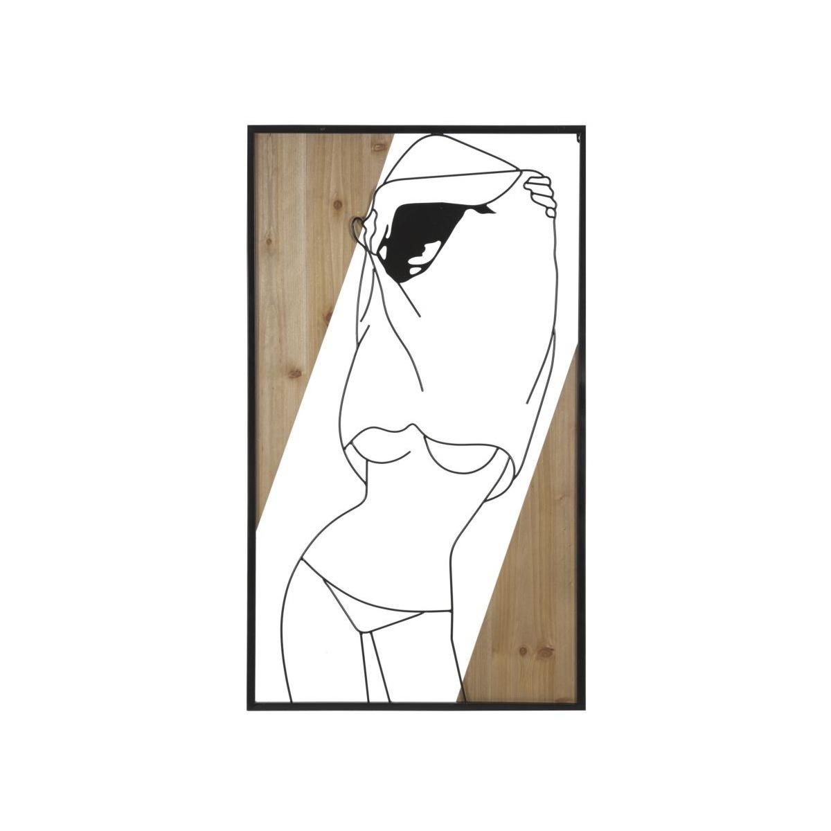 Quadro Pannello Da Muro Strip Mod.B Ferro E Wood cm.50x2x90