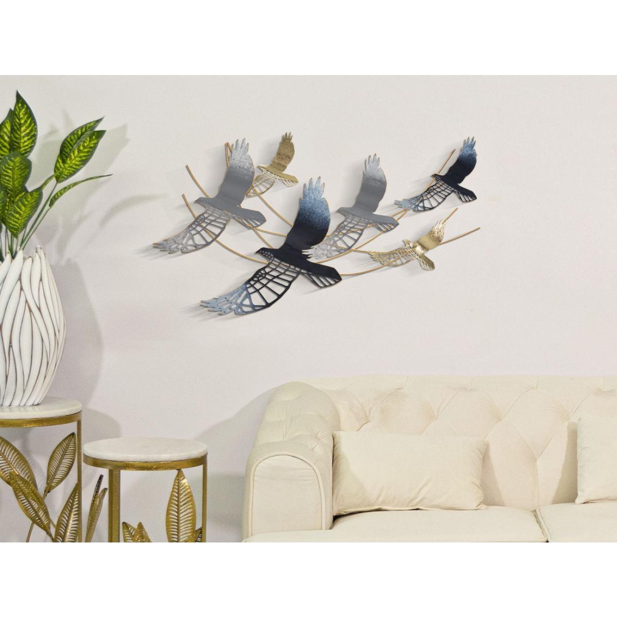 Quadro Pannello In Ferro Bird cm.90,8x6,4x50,8