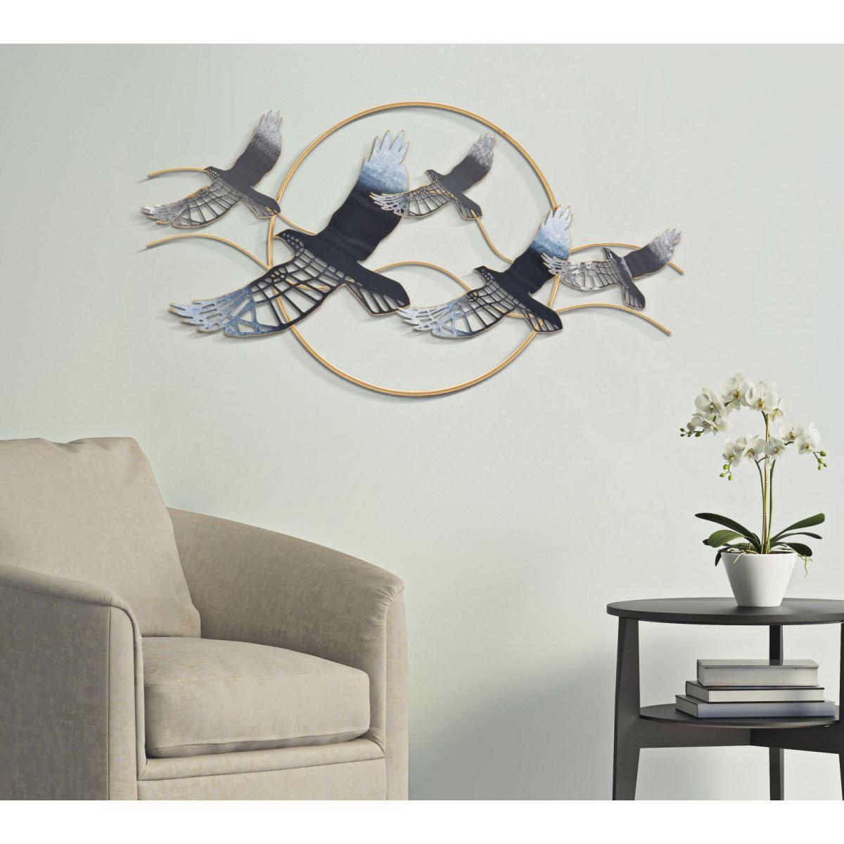 Quadro Pannello In Ferro Bird cm.91x7x50