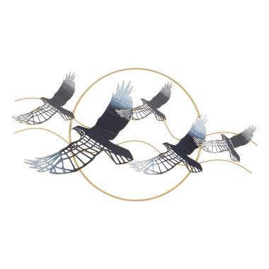 Quadro Pannello In Ferro Bird cm.91x7x50