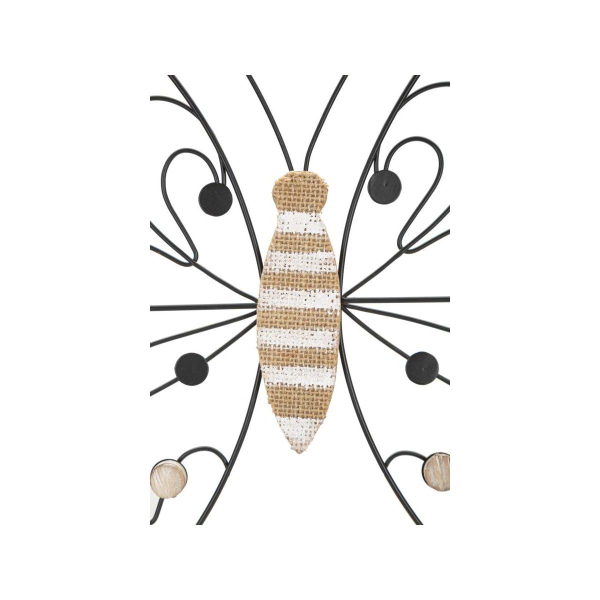 Quadro Pannello In Ferro E Legno Butterfly cm.39,5x1,5x33,5