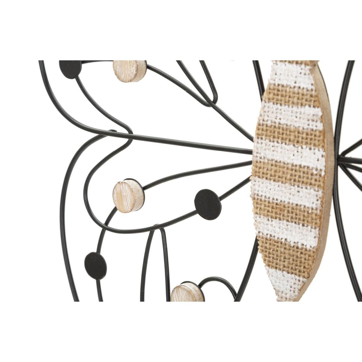 Quadro Pannello In Ferro E Legno Butterfly cm.39,5x1,5x33,5