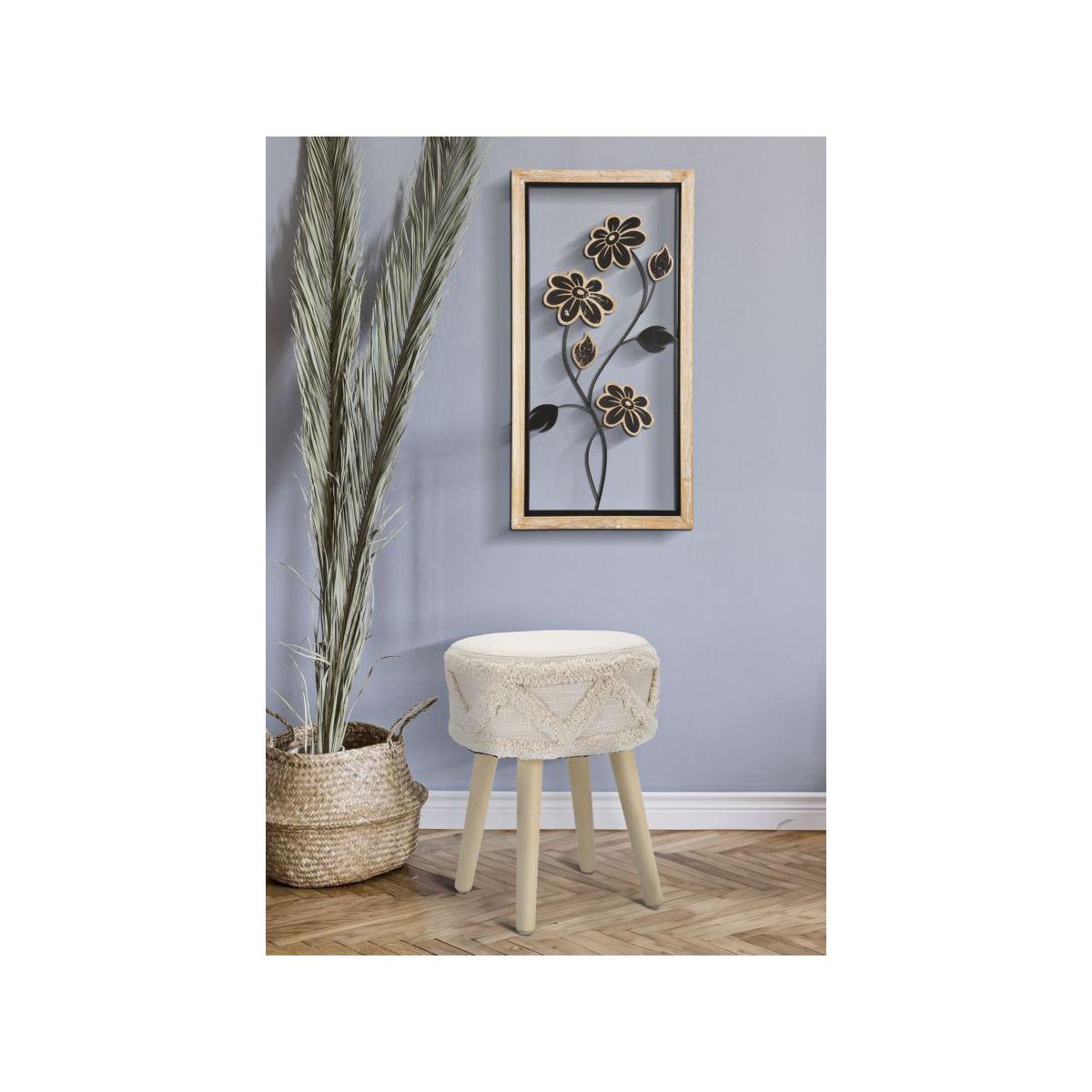 Quadro Pannello In Ferro E Legno Girish Mod.A cm.30x2,5x60