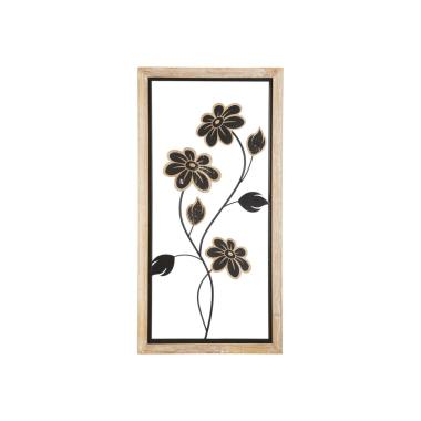 Quadro Pannello In Ferro E Legno Girish Mod.A cm.30x2,5x60