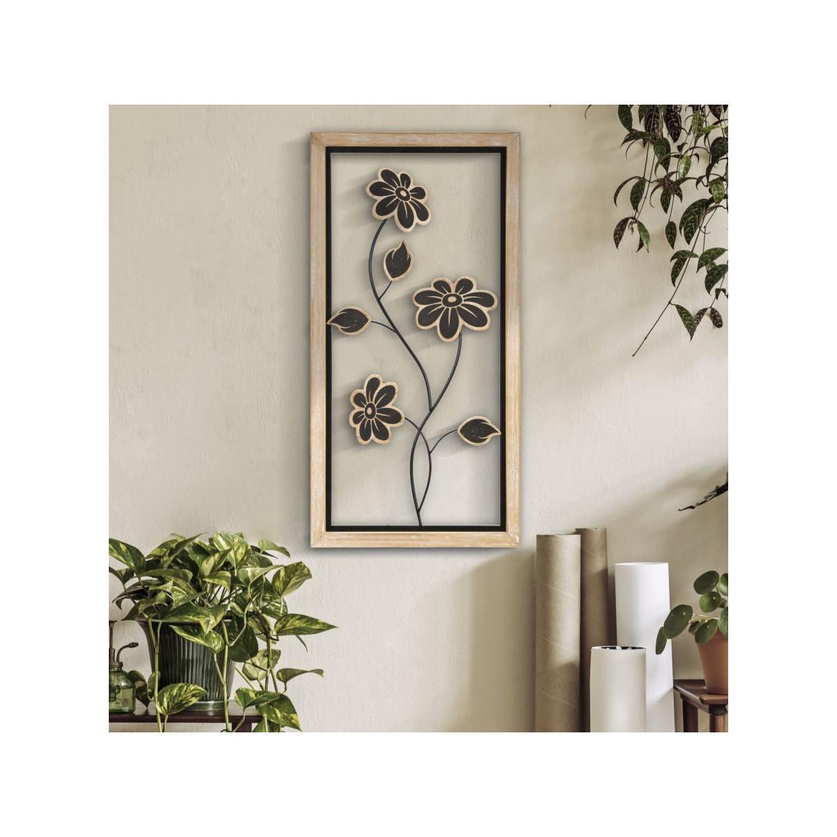 Quadro Pannello In Ferro E Legno Girish Mod.B cm.30x2,5x60