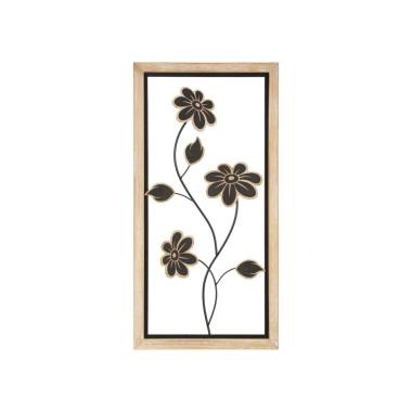 Quadro Pannello In Ferro E Legno Girish Mod.B cm.30x2,5x60