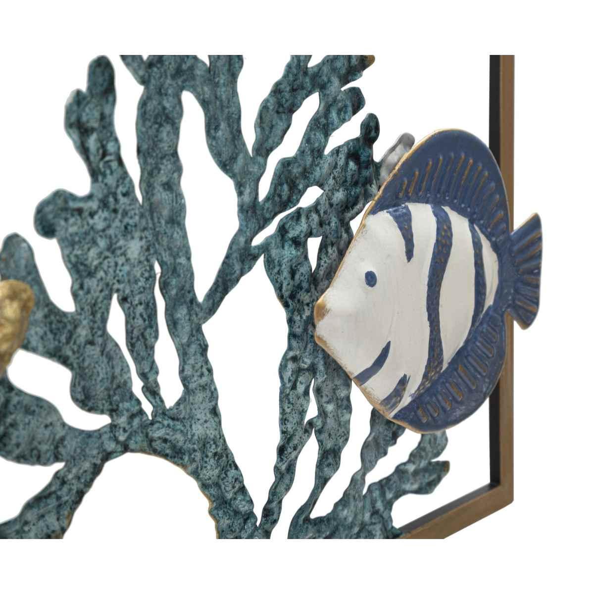 Quadro Pannello In Ferro Fish cm.50,2x3,8x50,2