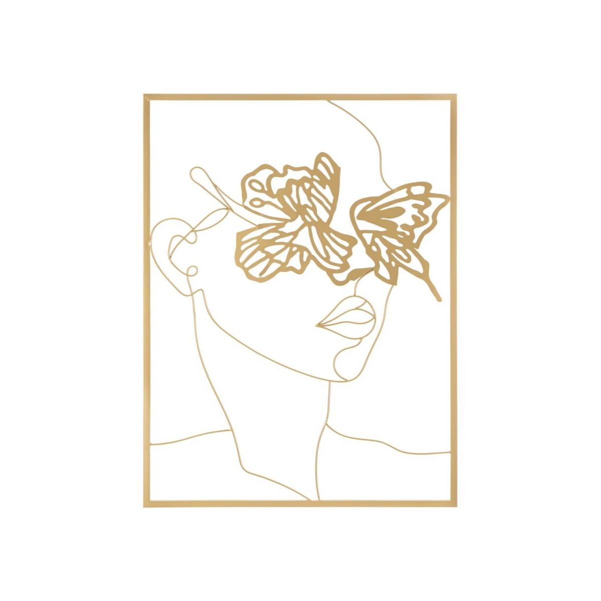 Quadro Pannello In Ferro Gold Face cm.60x1x80