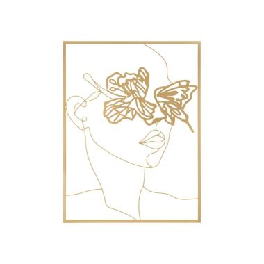 Quadro Pannello In Ferro Gold Face cm.60x1x80