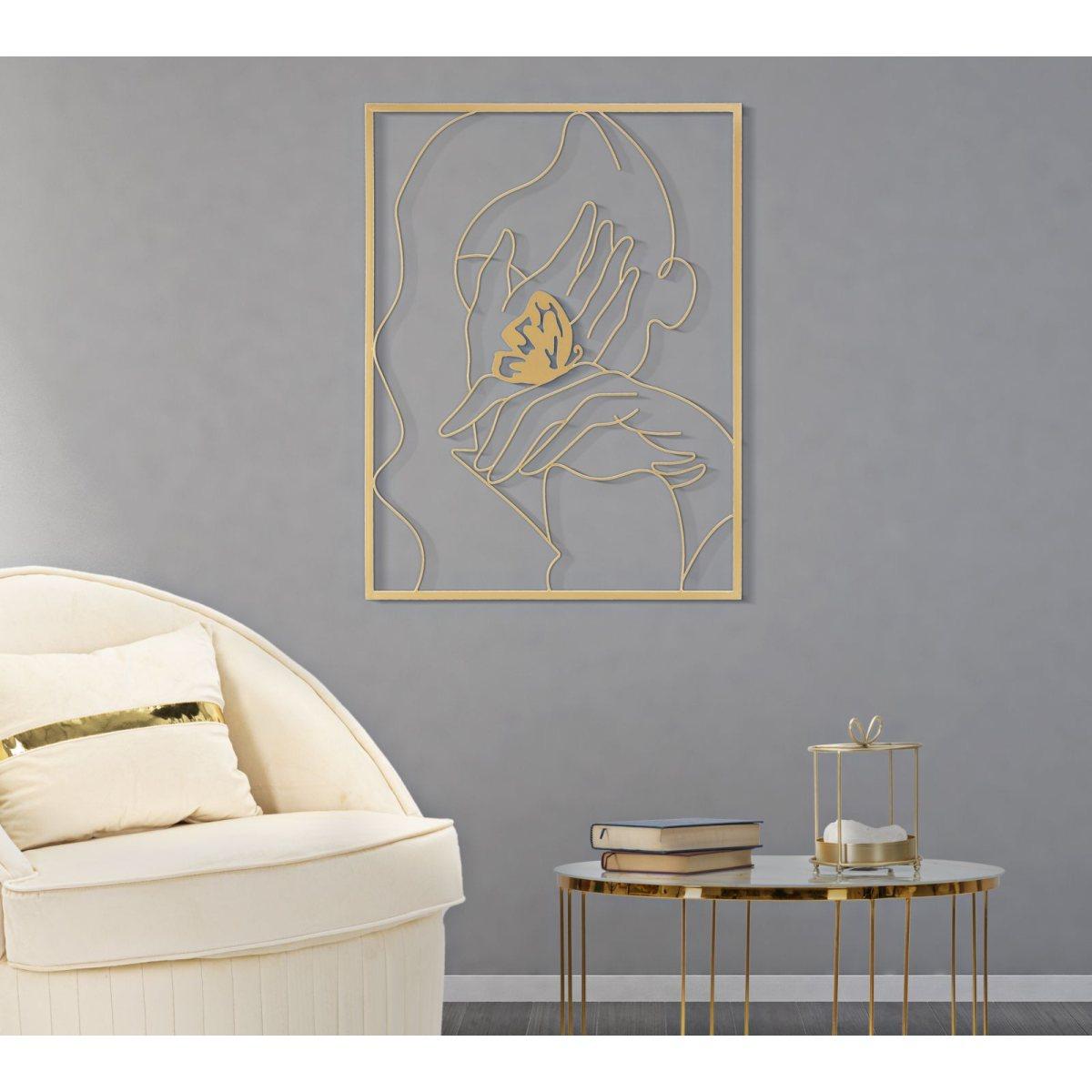 Quadro Pannello In Ferro Hands On Face cm.60x1x80