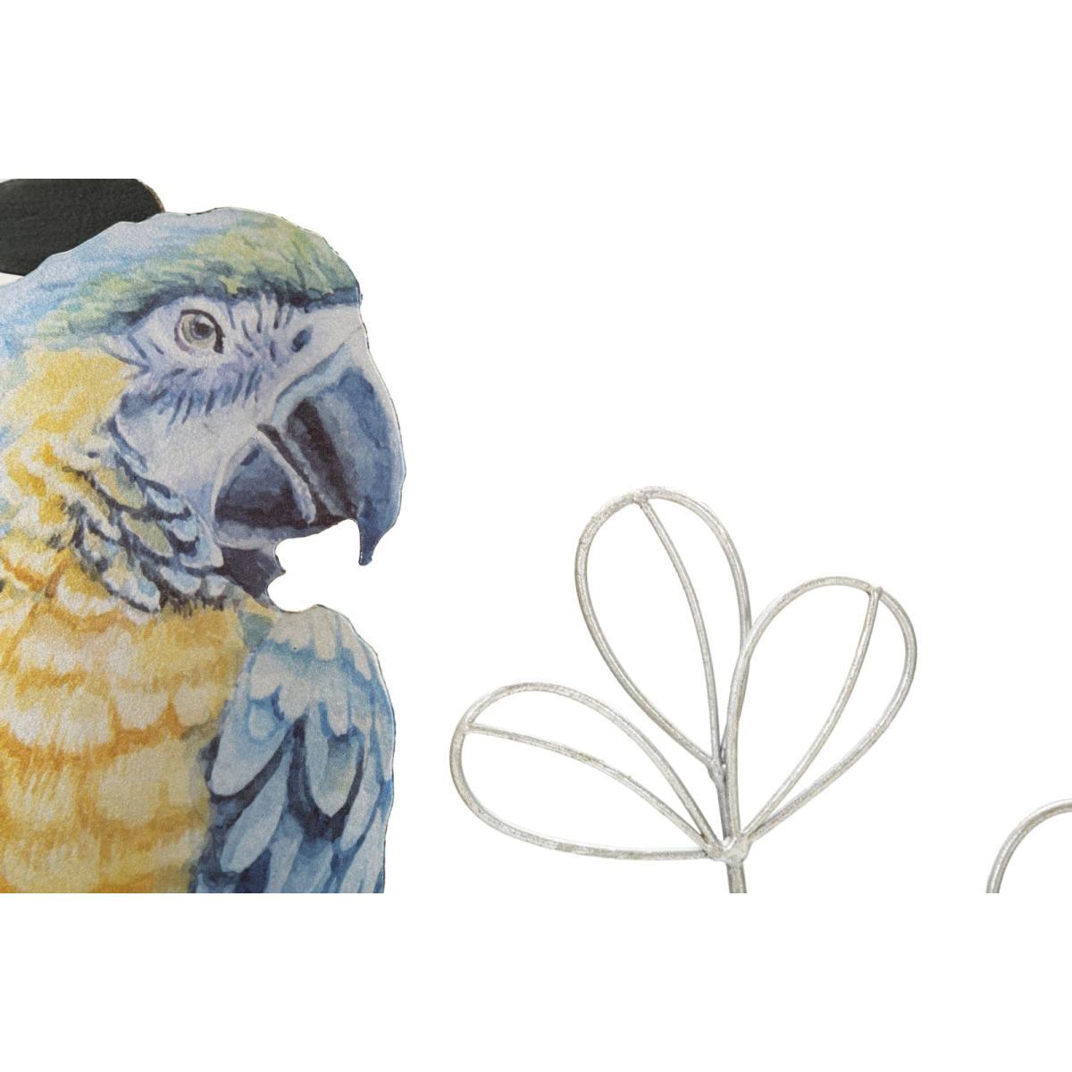 Quadro Pannello In Ferro Parrot cm.28,6x2,5x74,3