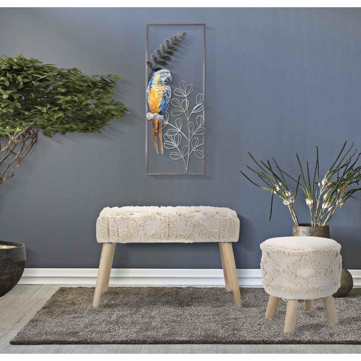Quadro Pannello In Ferro Parrot cm.28,6x2,5x74,3