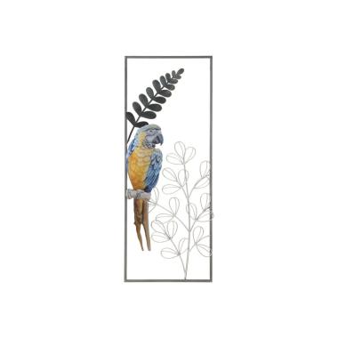 Quadro Pannello In Ferro Parrot cm.28,6x2,5x74,3