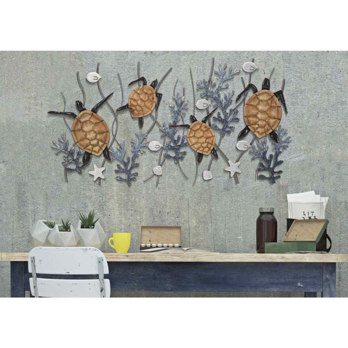 Quadro Pannello In Ferro Turtle cm.132,7x5,7x69,9