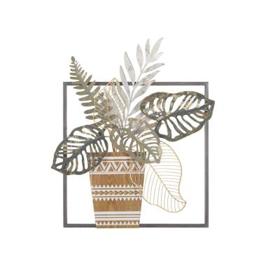 Quadro Pannello In Ferro Vaso cm.54x6,4x62,9
