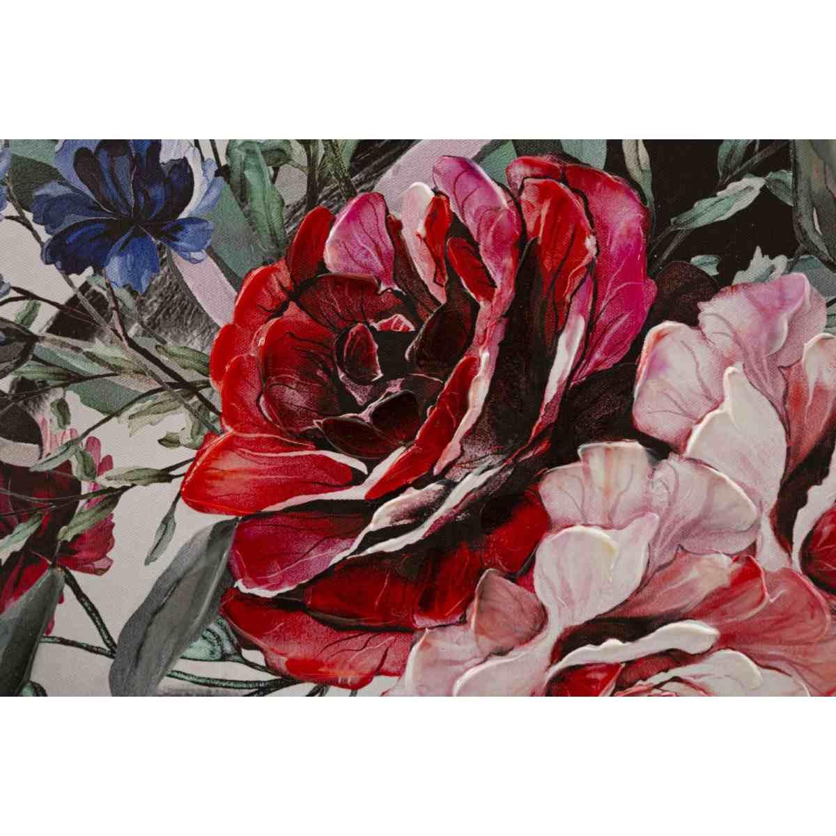 Quadro Stampa Dipinta Lady Flower Mod.A cm.80x2,8x120