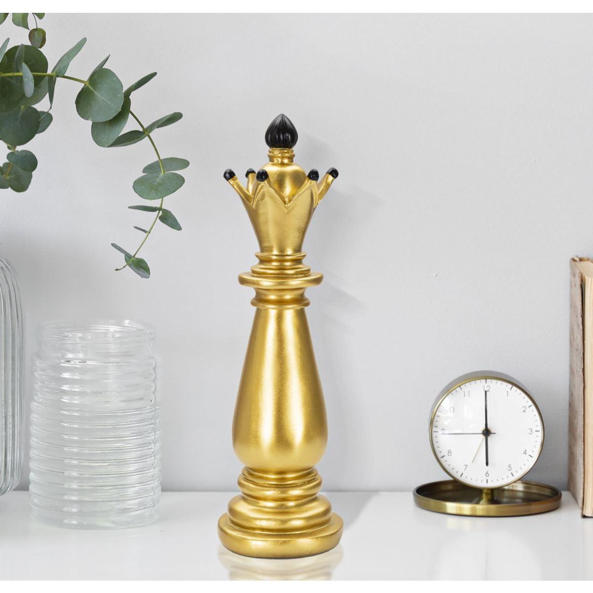 Scultura Alfiere Oro E Nero cm.Ø12,5x38,5
