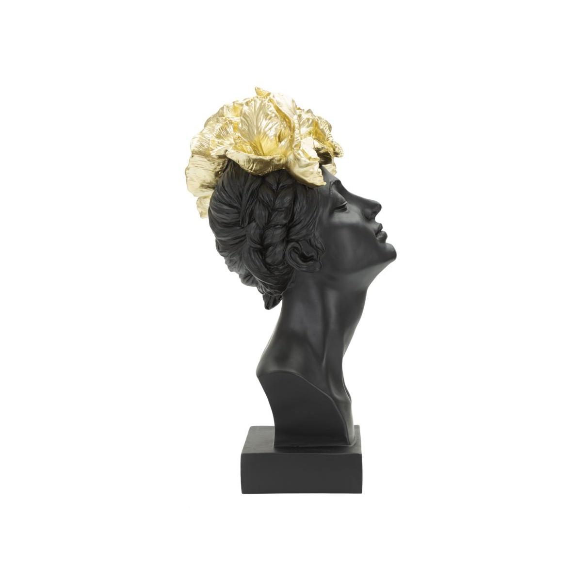 Scultura Donna Con Farfalle In Testa cm.21x20x36,5
