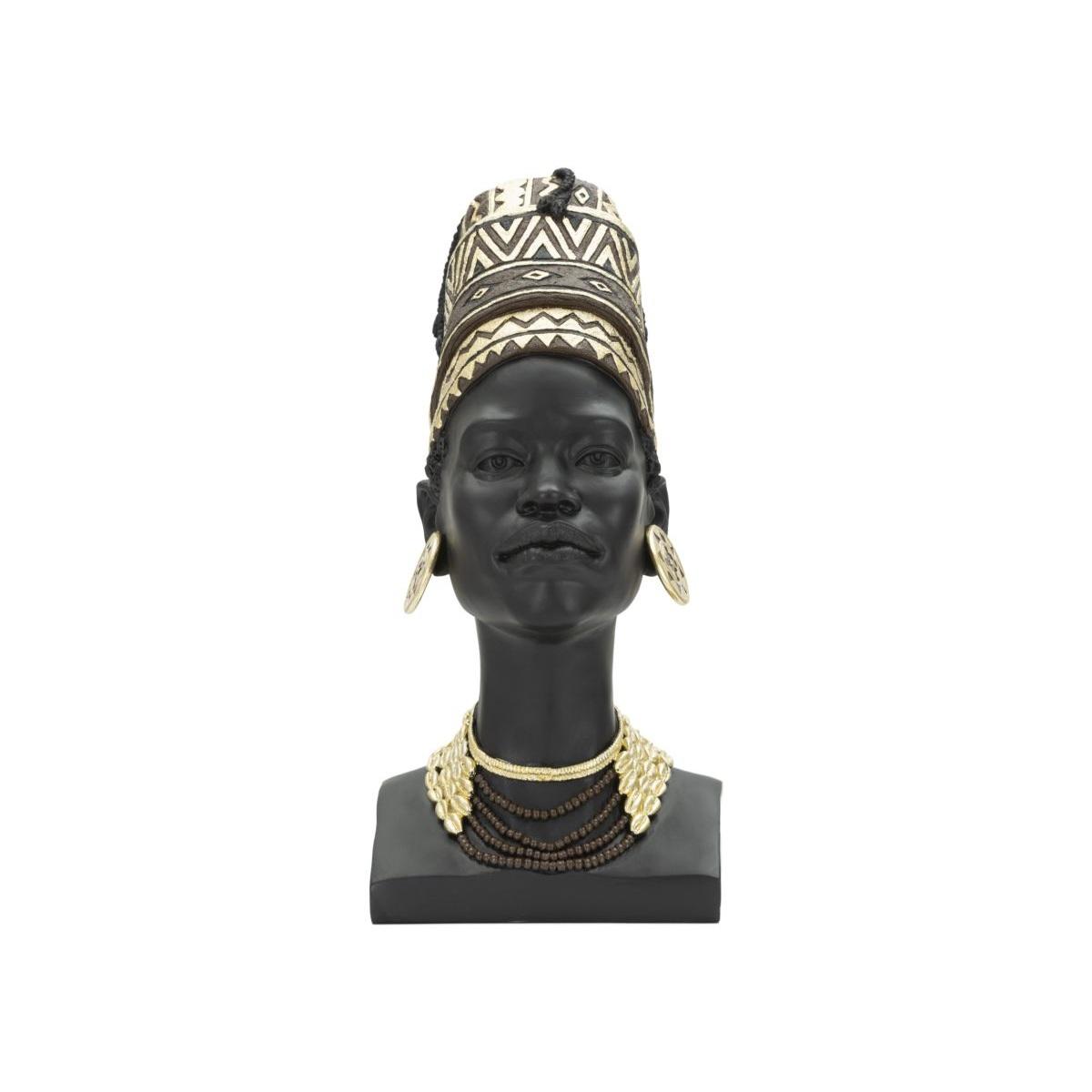 Scultura Donna Masai Turbante cm.21,5x27,5x45
