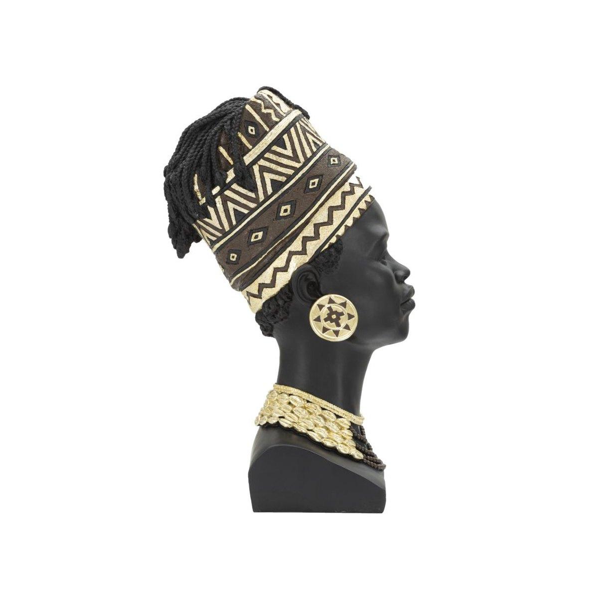 Scultura Donna Masai Turbante cm.21,5x27,5x45