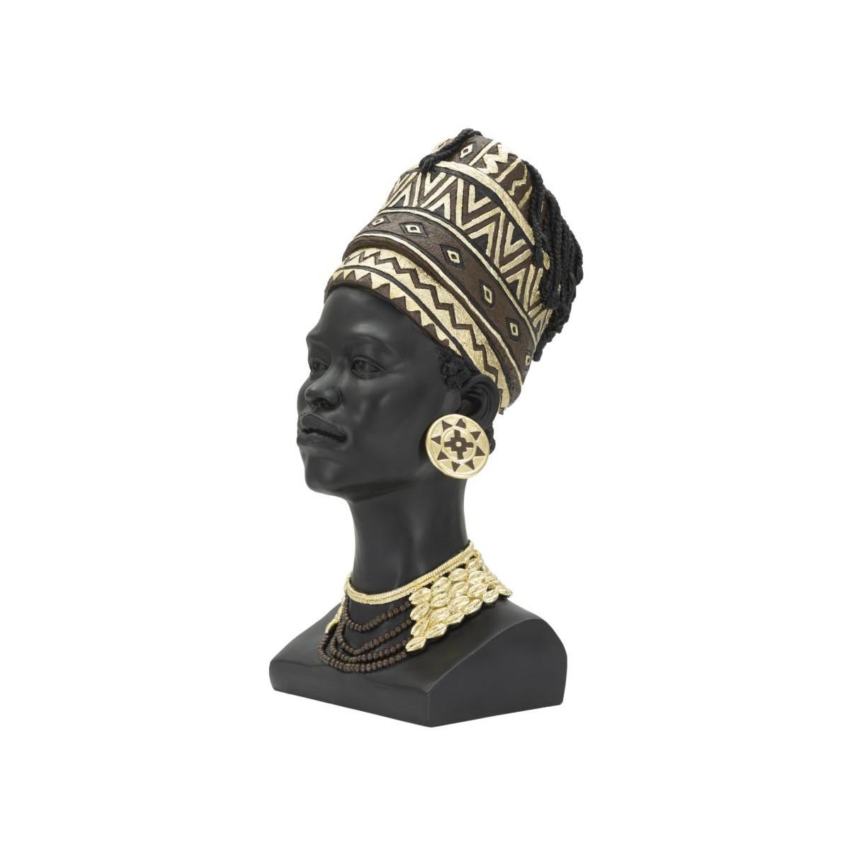 Scultura Donna Masai Turbante cm.21,5x27,5x45