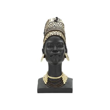 Scultura Donna Masai Turbante cm.21,5x27,5x45