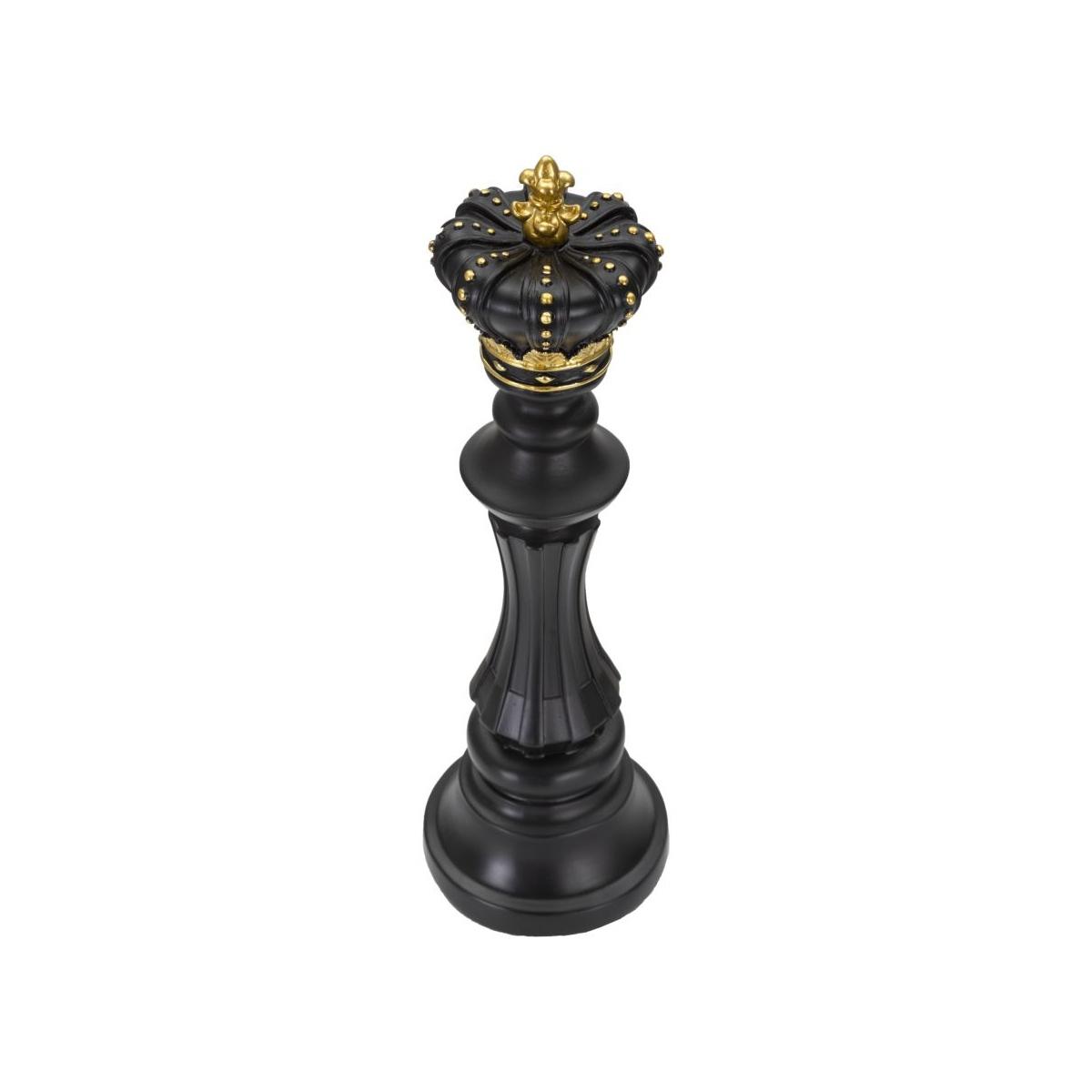 Scultura Re Nero E Oro cm.Ø13x40,5