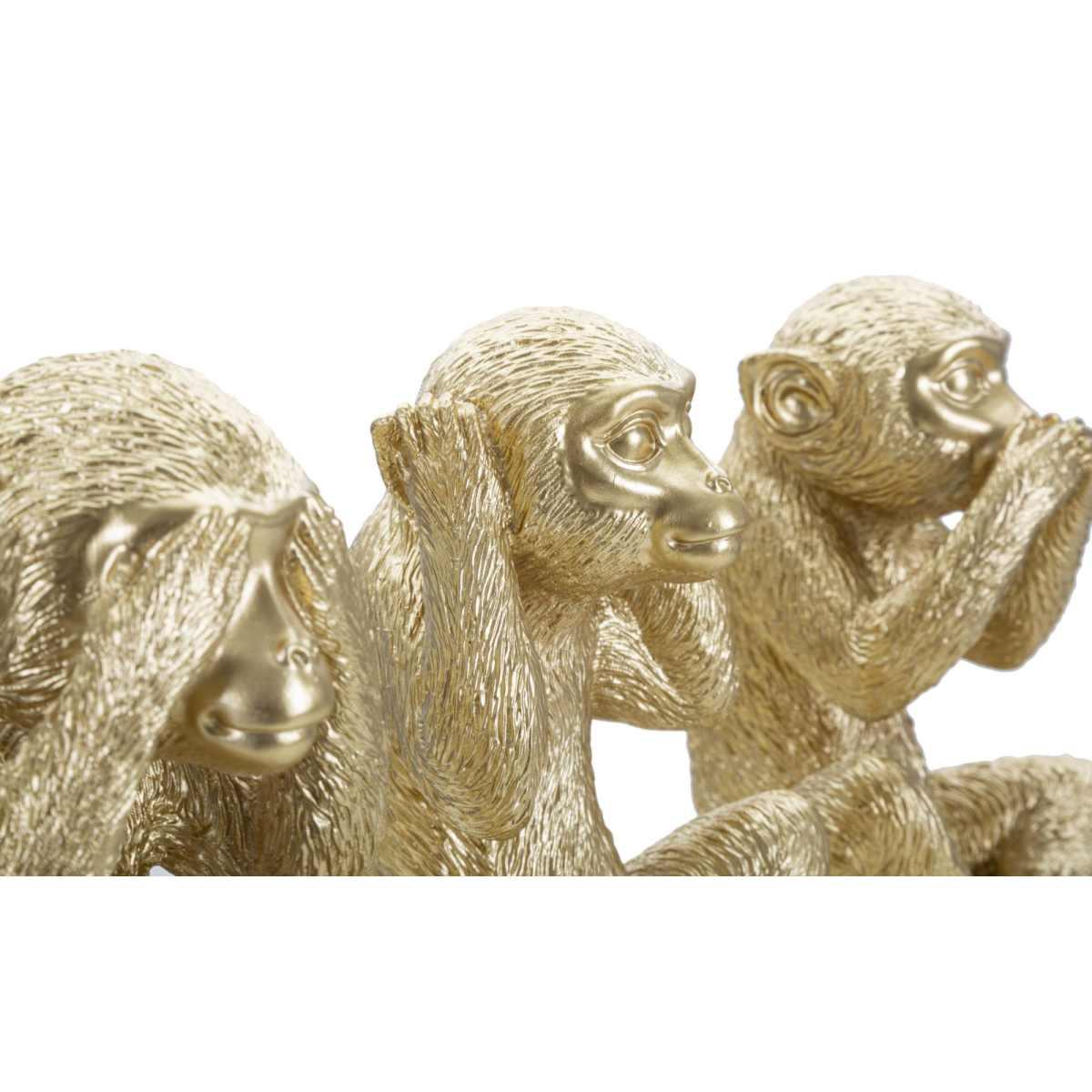 Scultura Scimmia Non Vedo Non Sento Non Parlo Set 3 Pz cm.13x14x19.5