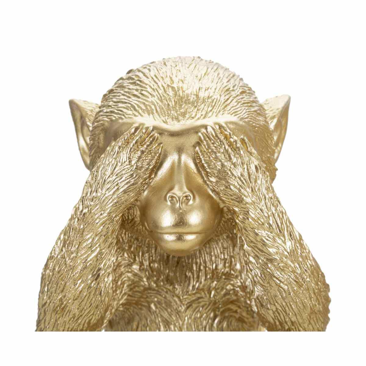 Scultura Scimmia Non Vedo Non Sento Non Parlo Set 3 Pz cm.13x14x19.5