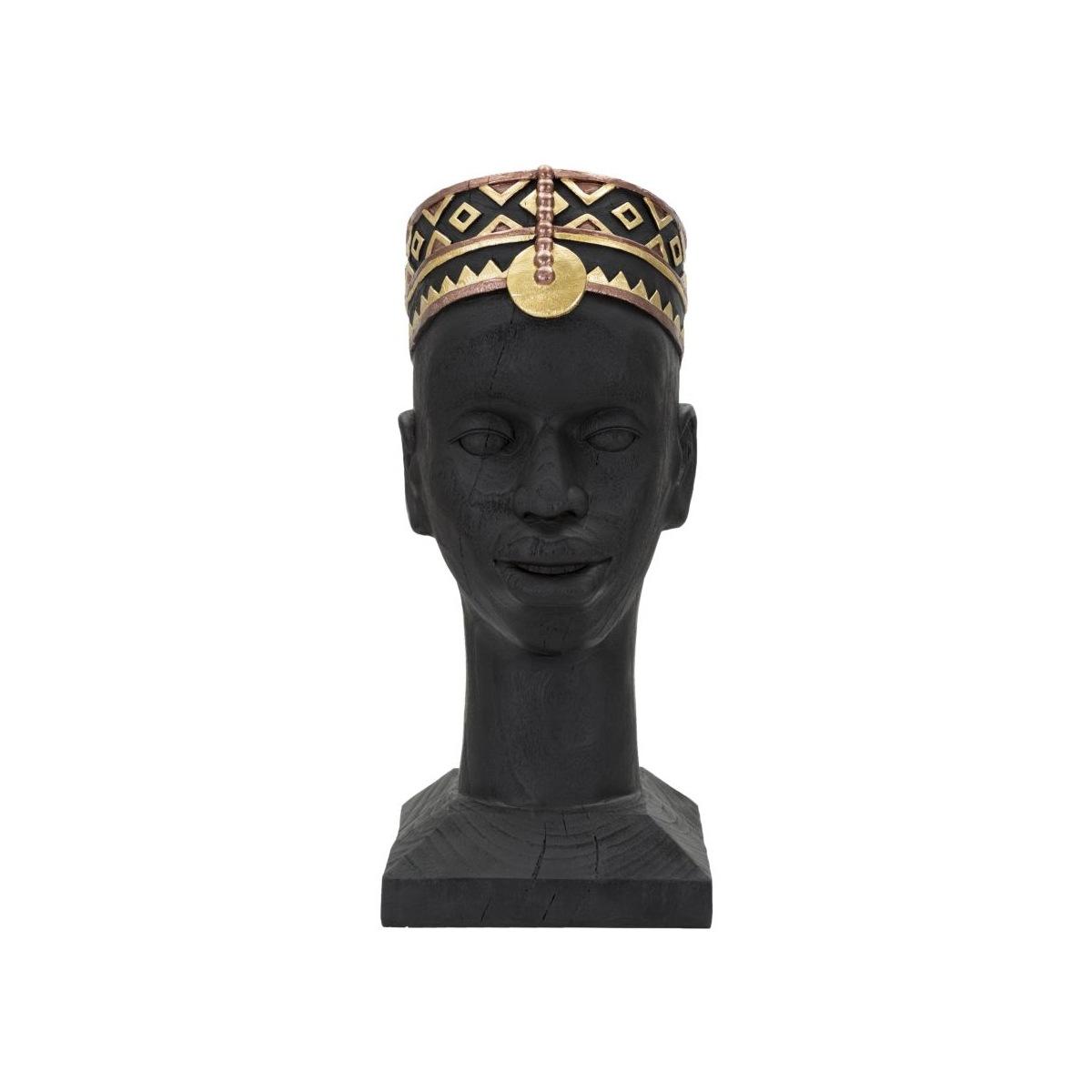 Scultura Uomo Masai cm.25x25x56