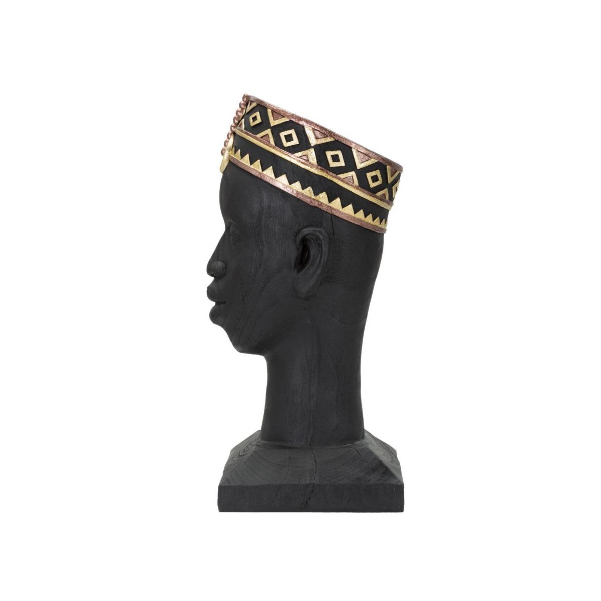 Scultura Uomo Masai cm.25x25x56