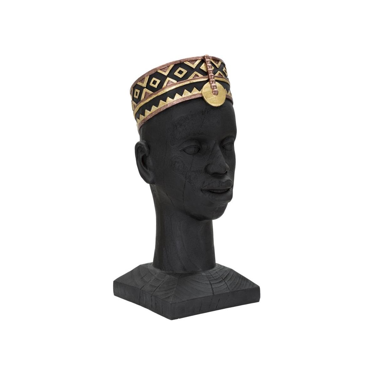 Scultura Uomo Masai cm.25x25x56
