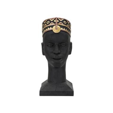 Scultura Uomo Masai cm.25x25x56
