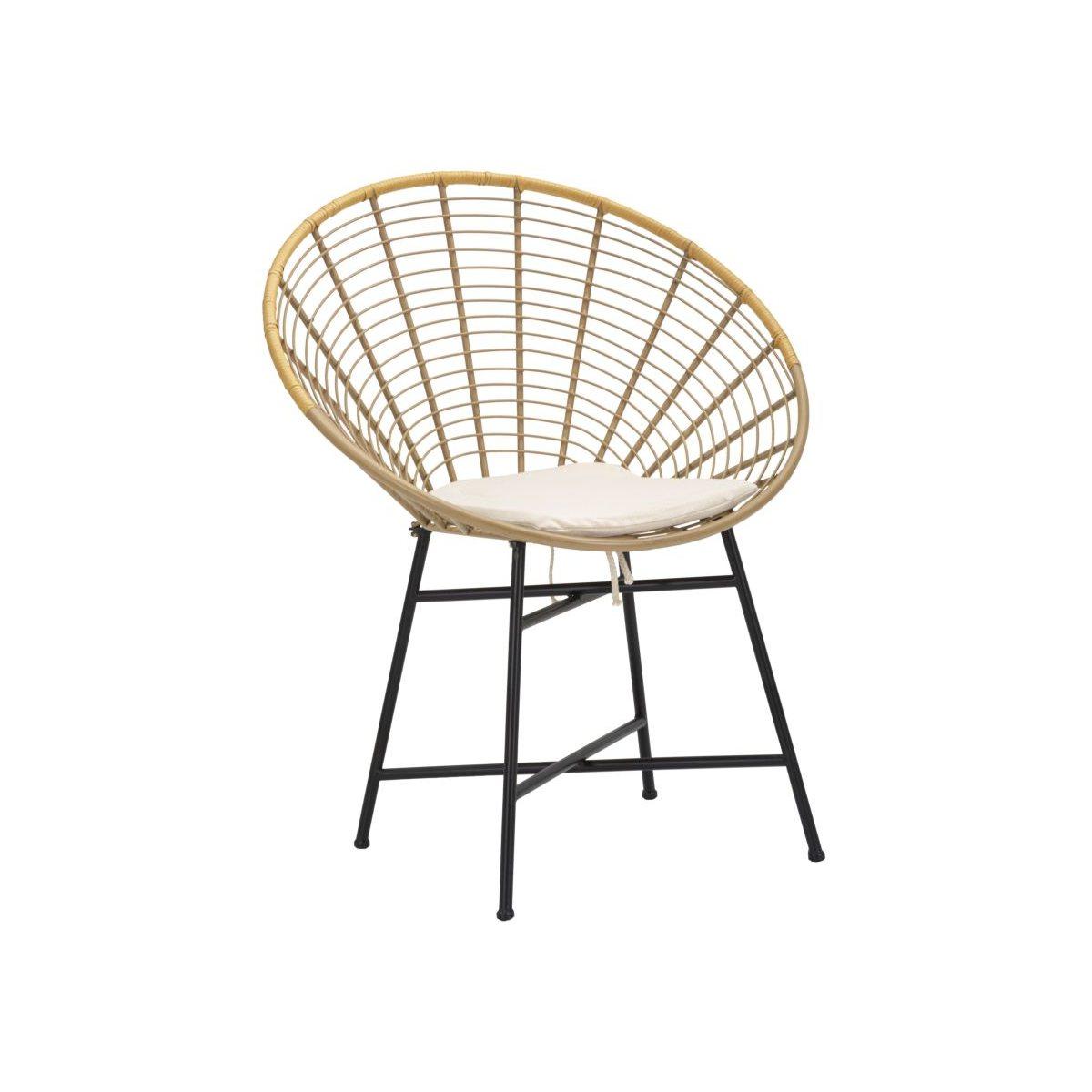Sedia Panama Grid Con Cuscino cm.72x56,5x88