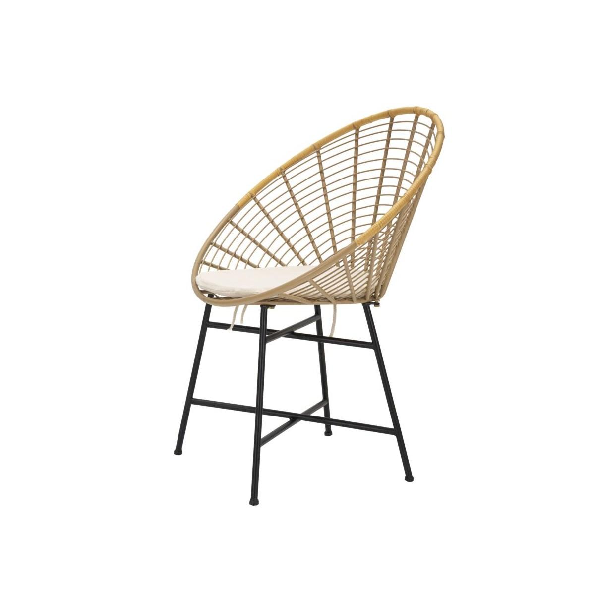 Sedia Panama Grid Con Cuscino cm.72x56,5x88