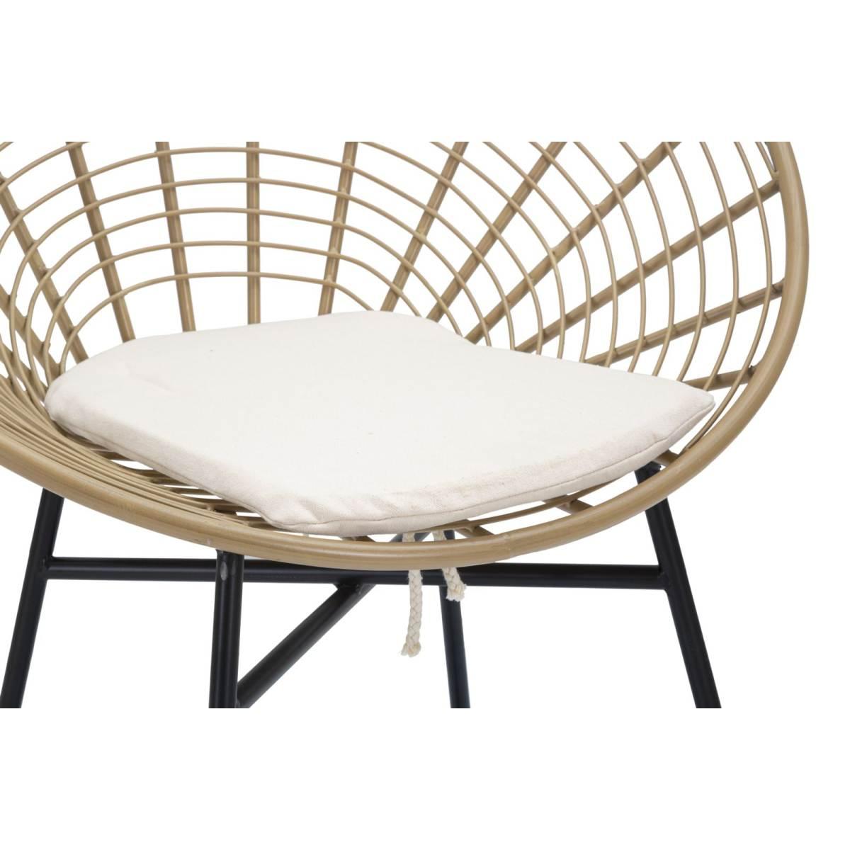 Sedia Panama Grid Con Cuscino cm.72x56,5x88