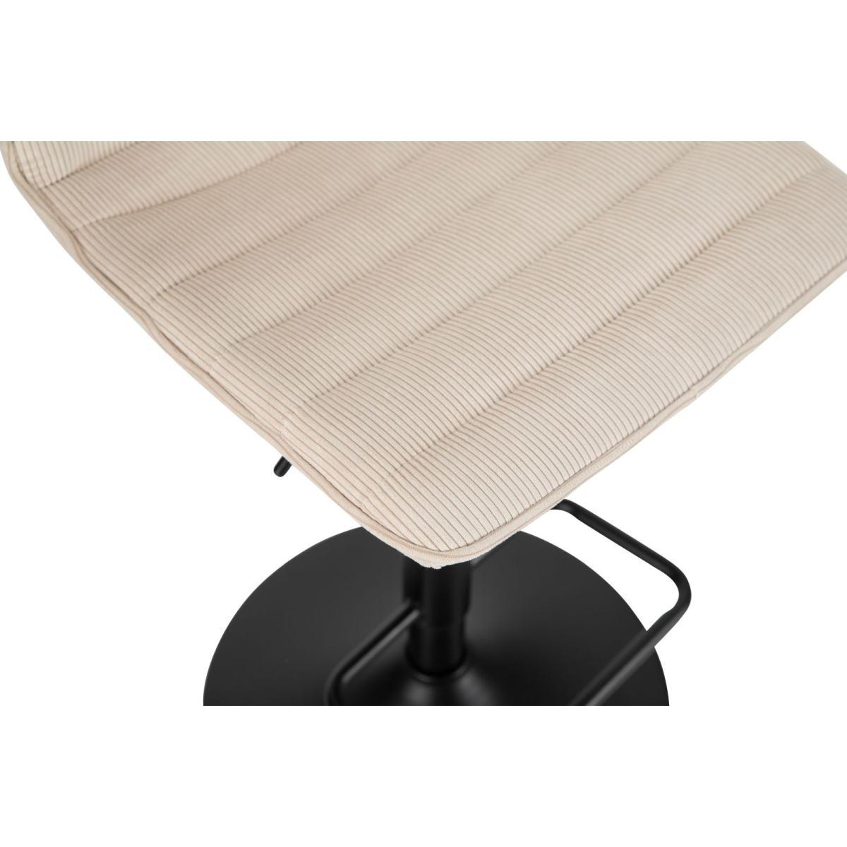 Sgabello Bar High Bianco cm.43x49,5x85,5-107Seduta cm.61-82,5