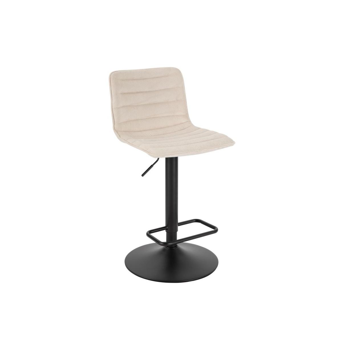 Sgabello Bar High Bianco cm.43x49,5x85,5-107Seduta cm.61-82,5