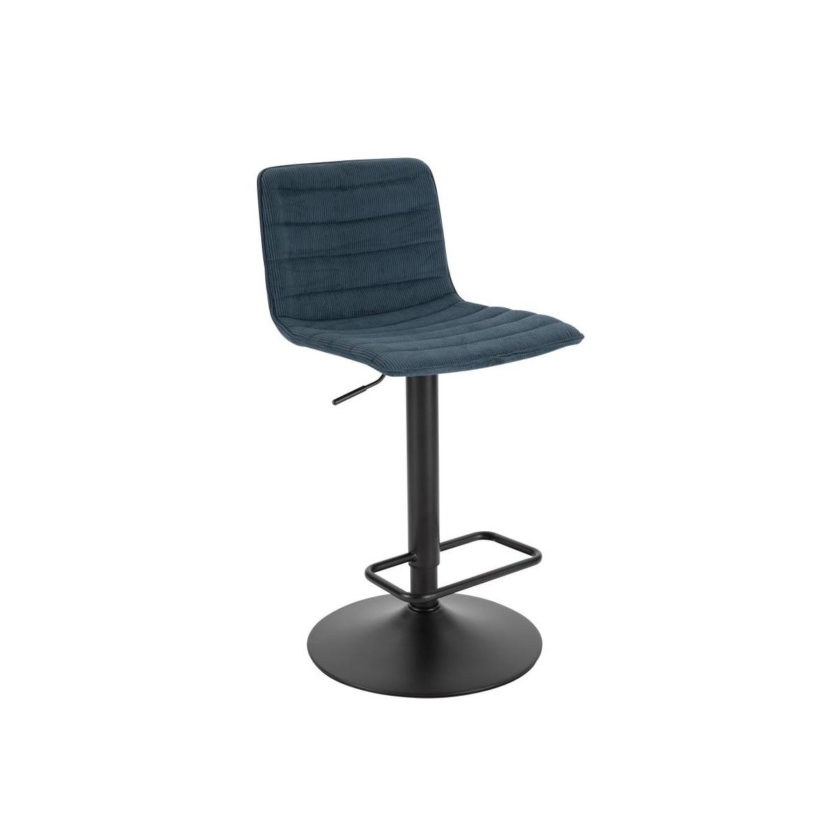 Sgabello Bar High Navy cm.43x49,5x85,5-107Seduta cm.61-82,5