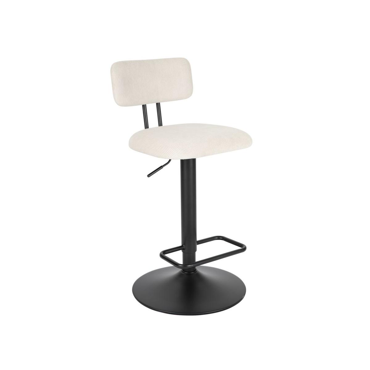 Sgabello Bar Light Bianco cm.41x47,5x85-106,5Seduta cm.61-83