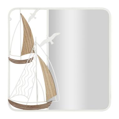 Specchio Da Muro Adriatic cm.60x4,4x60 Misura Specchio cm.35,5x58