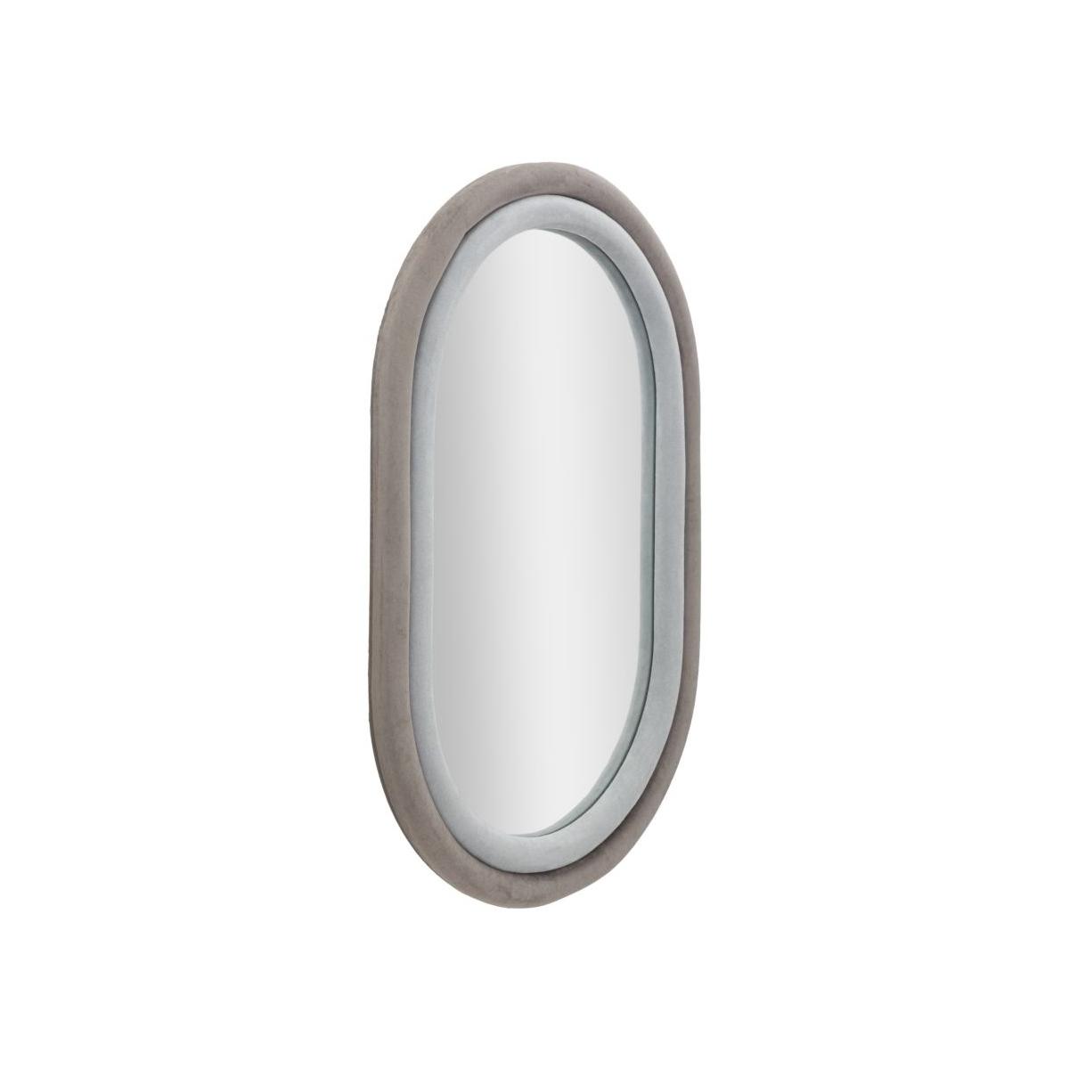 Specchio Da Muro Antony Velluto Grigio Mix cm.60x4x90