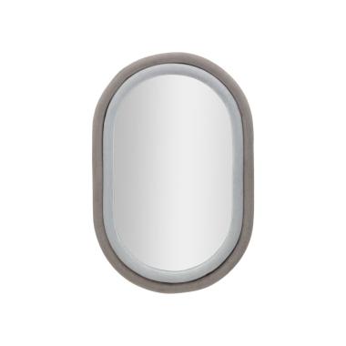 Specchio Da Muro Antony Velluto Grigio Mix cm.60x4x90