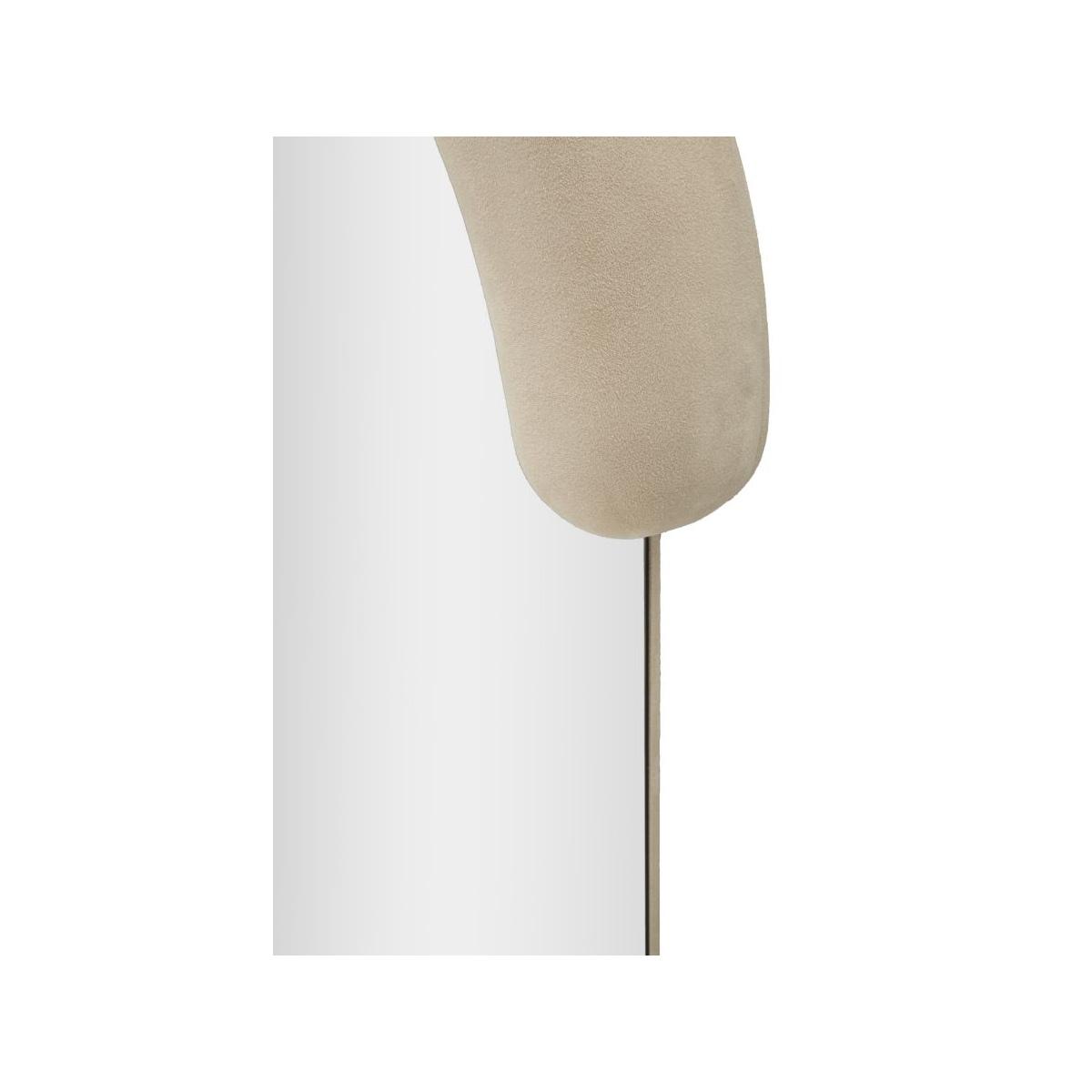 Specchio Da Muro Chantal Velluto Crema cm.60x7x160 Misura Specchio cm.45x140