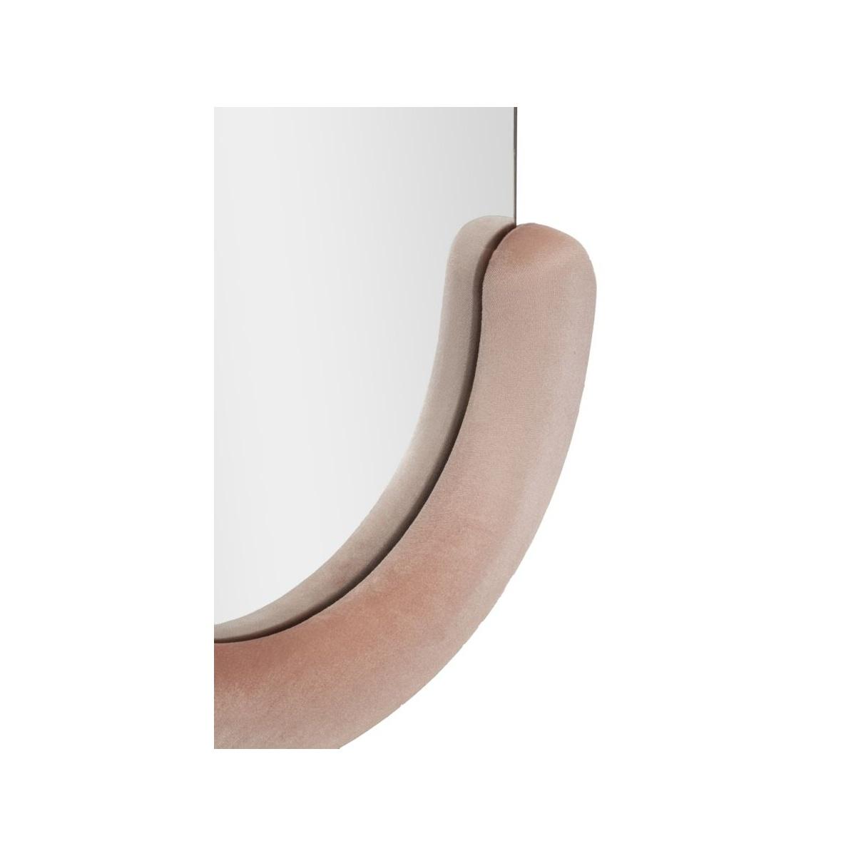 Specchio Da Muro Chantal Velluto Rosa cm.60x7x160 Misura Specchio cm.45x140